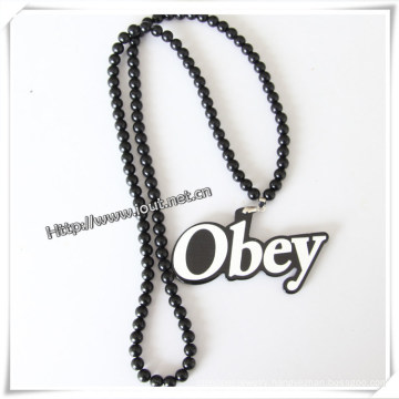 IP Hop Wood Fashion Pendant with 36 Inches Wood Beaded Chain (IO-wn014)